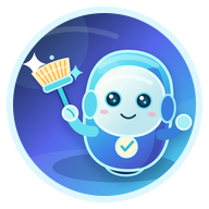 NexaClean robot mascot holding a cleaning brush